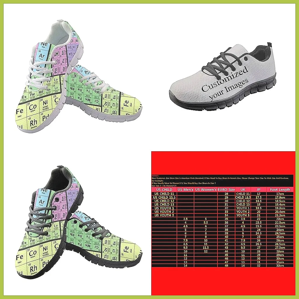 Women'S Fashion Business Casual - 3D Periodic Table Sneakers for Women,