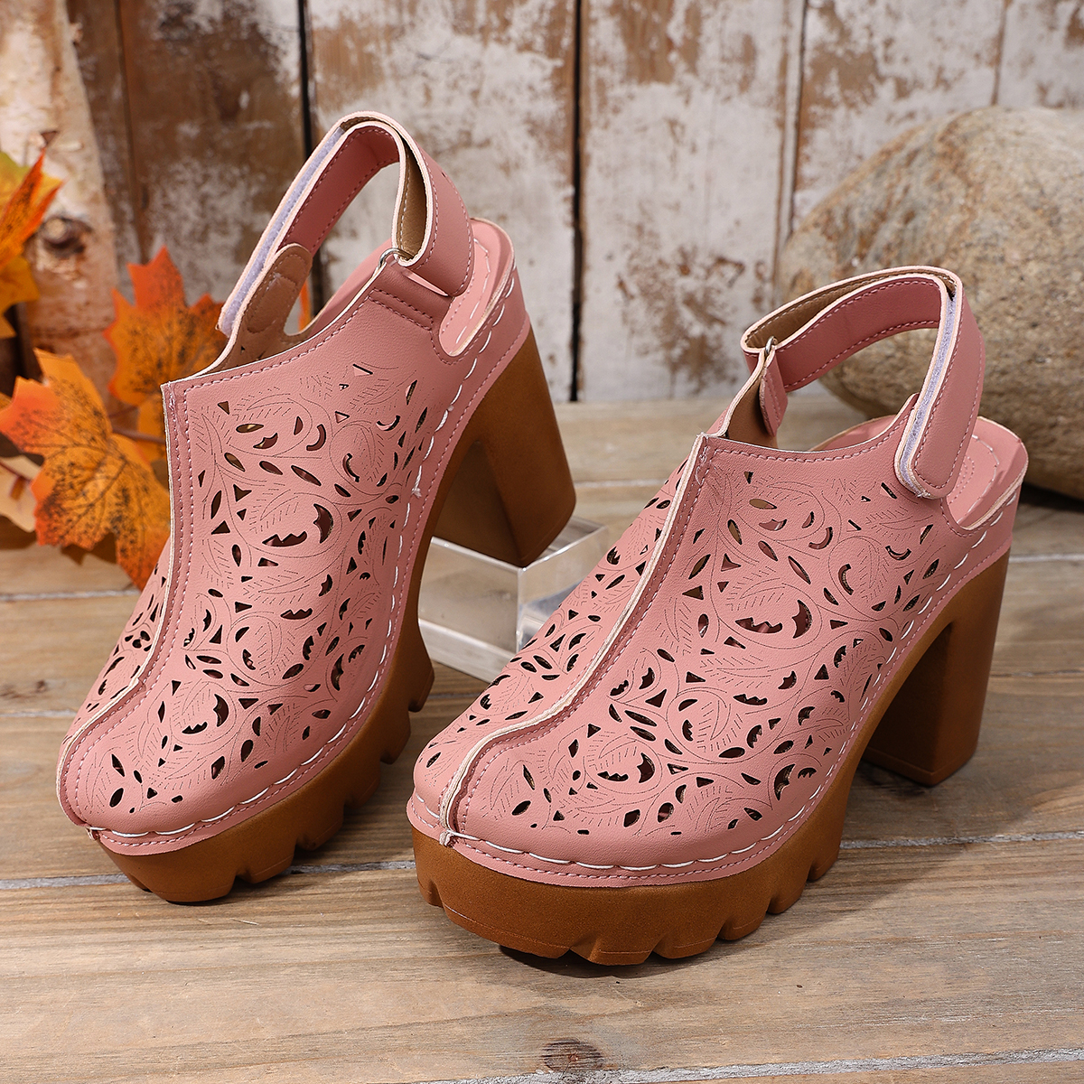 Women Fashion Hats - Large Size Women's Thick Heel Sandals