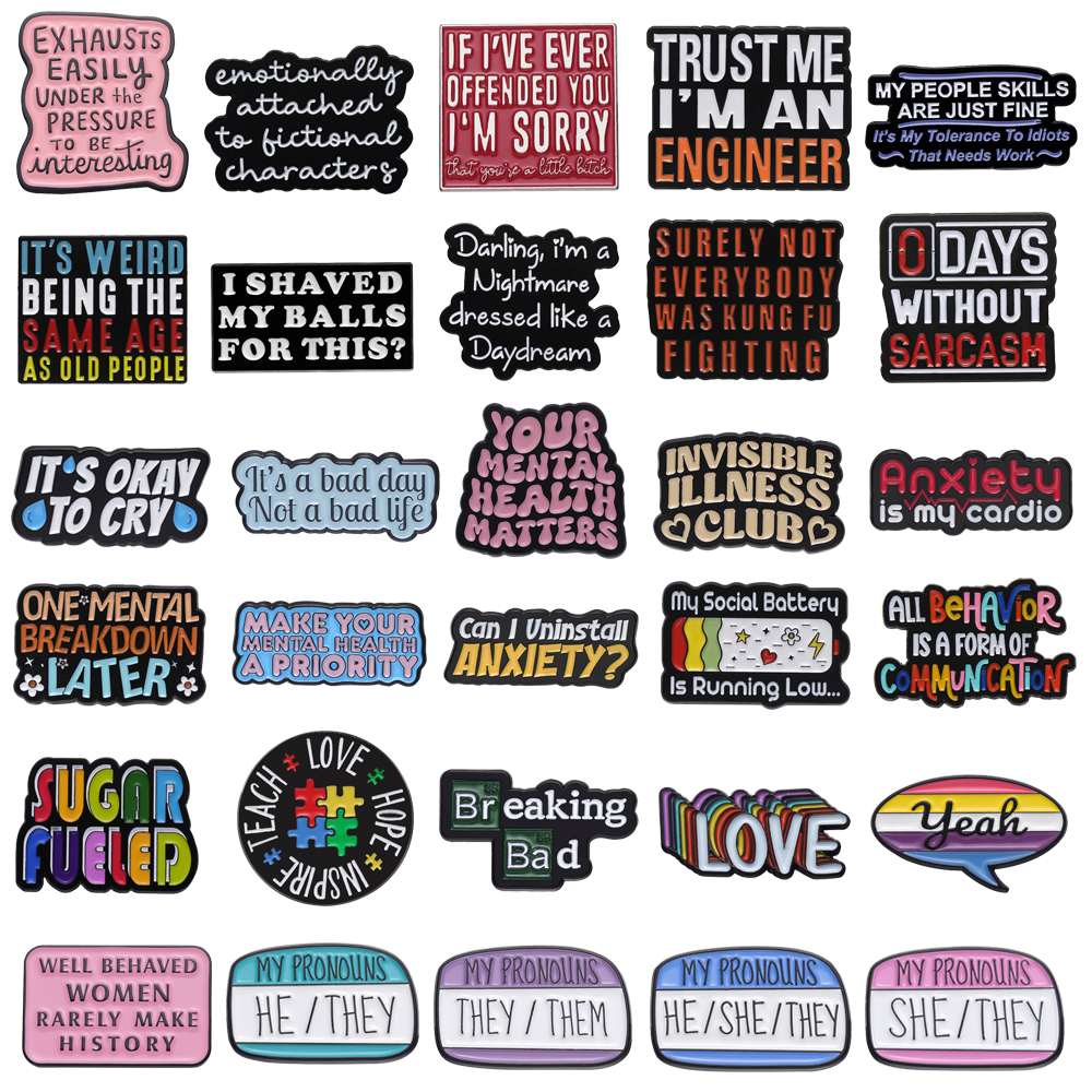 Women Fashion History - Cartoon Letter Metal Brooch Rainbow Love