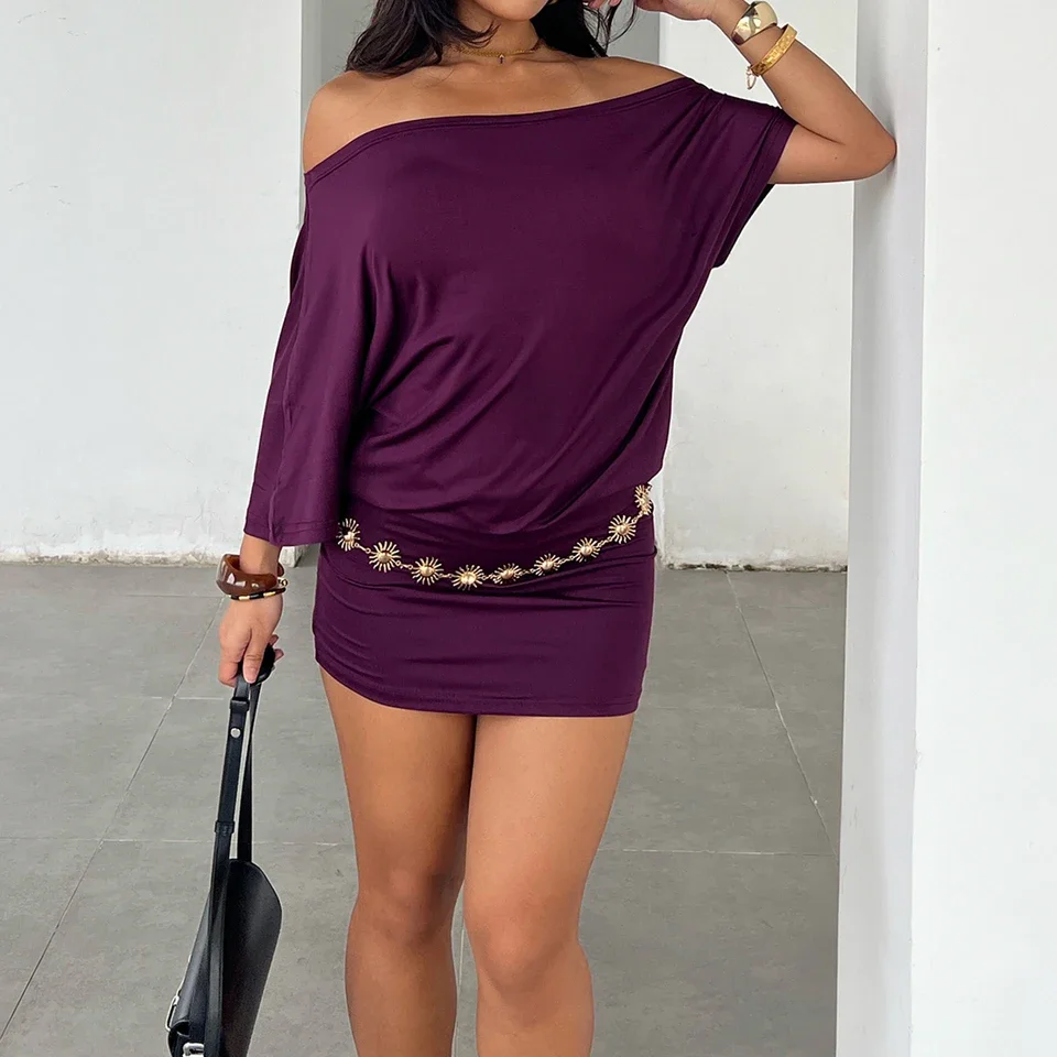 Bodycon Dress Women - SUCHCUTE Bat Sleeve Wrap Dress Women