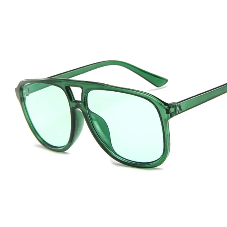 Women'S Fashion Eyewear - Woman Green Oversized Pilot Sunglasses Man