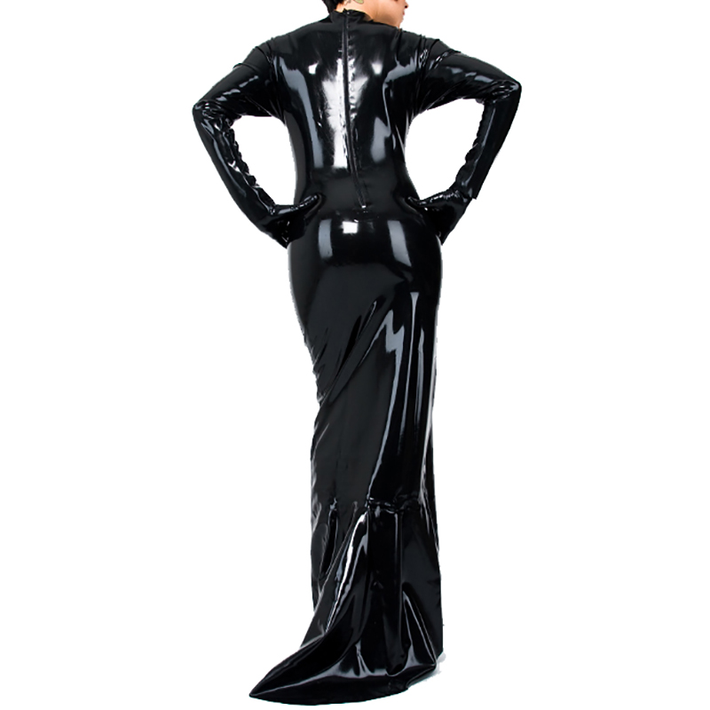 Black Long Sleeves Sexy Latex  – Bodycon Dress Women recenzja i cena