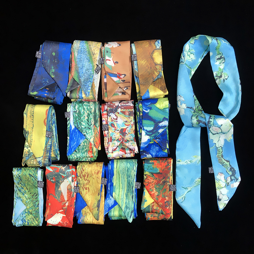 2023 Van Gogh Oil Painting Twi – Women Fashion Necktie recenzja i cena