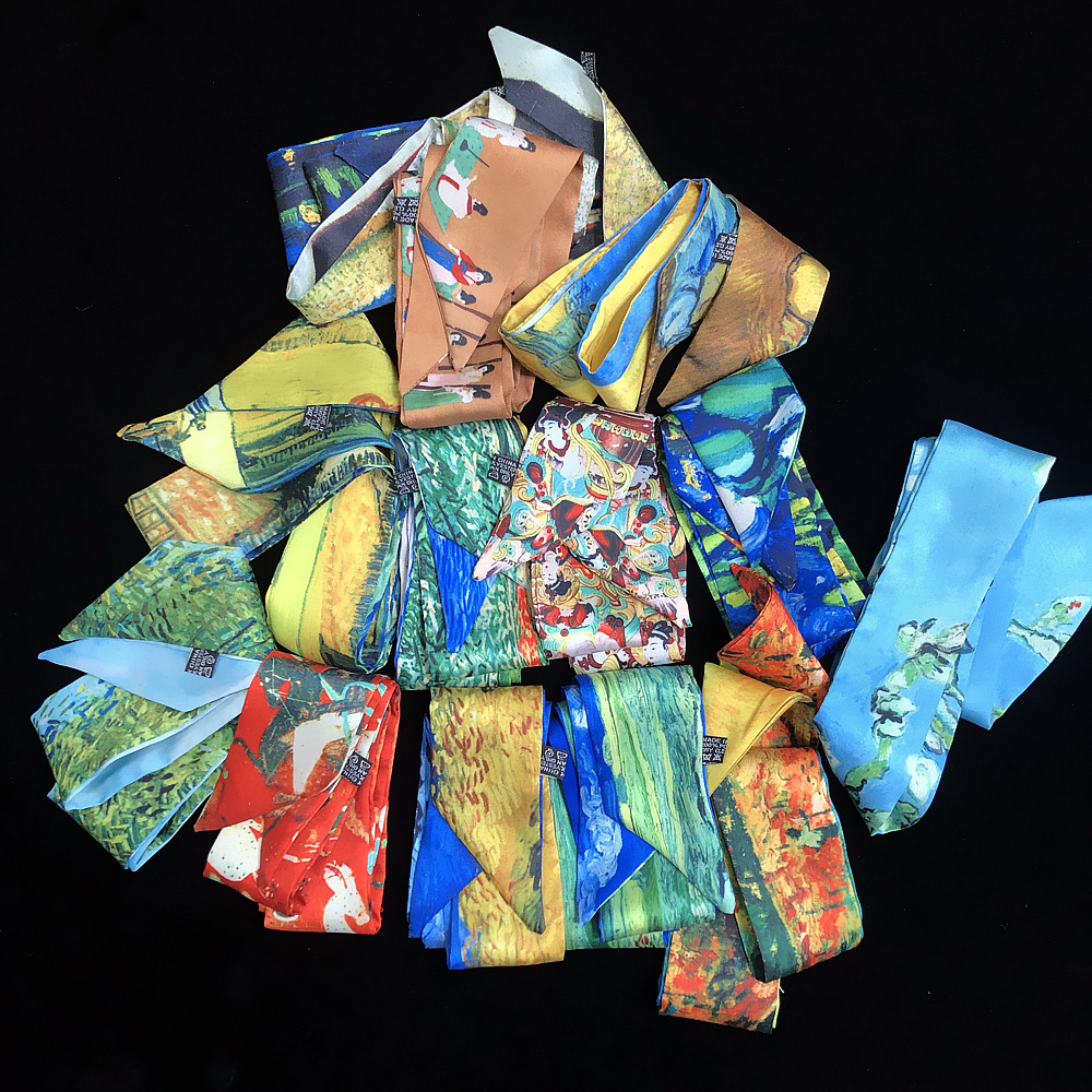 2023 Van Gogh Oil Painting Twi – Women Fashion Necktie recenzja i cena