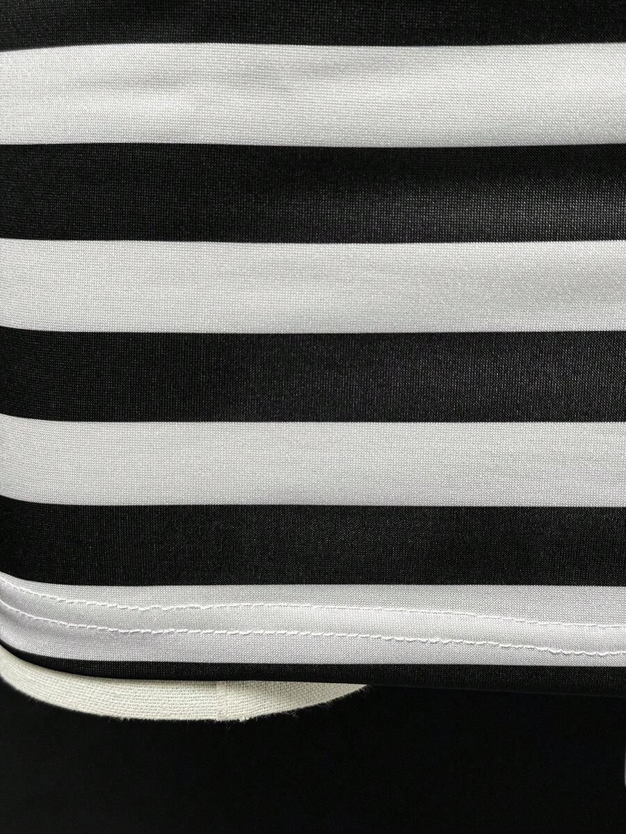 Black And White Striped Asymme – Bodycon Dress Women recenzja i cena