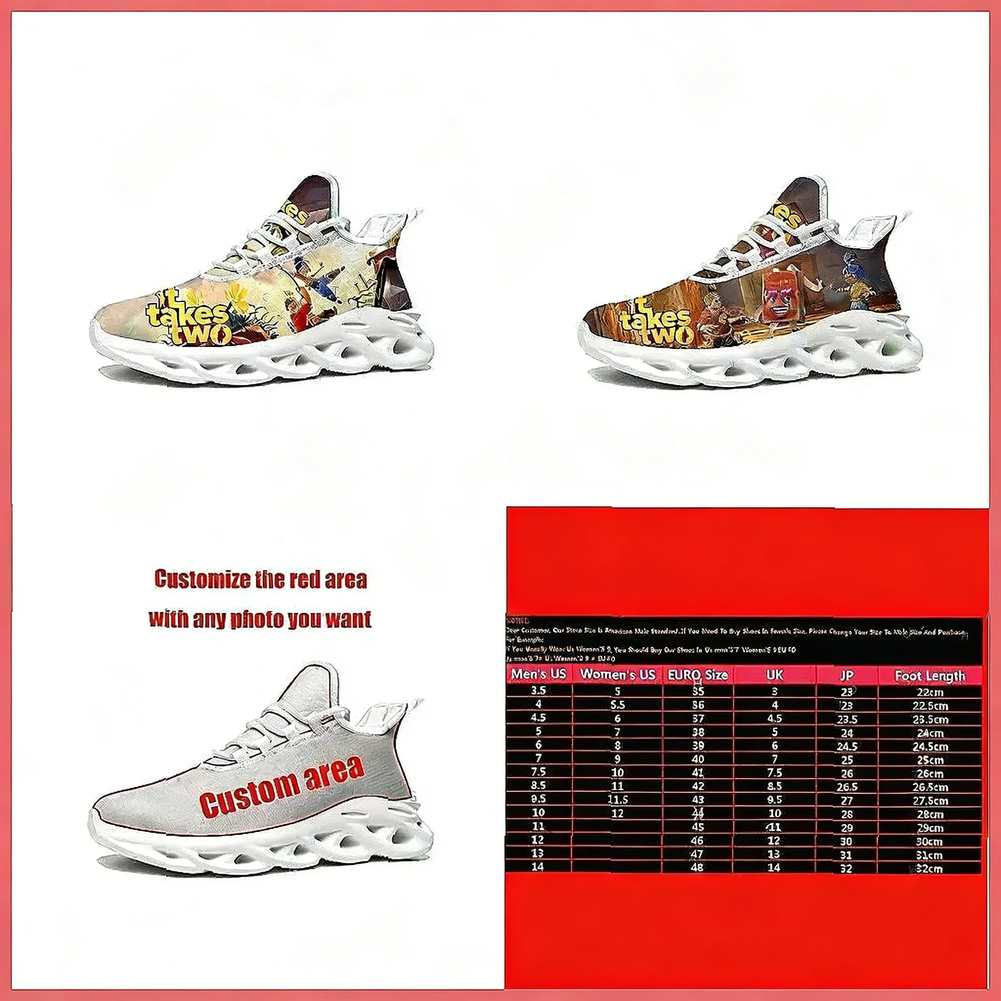Custom It Takes Two Sneakers,  – Women'S Fashion Business Casual recenzja i cena
