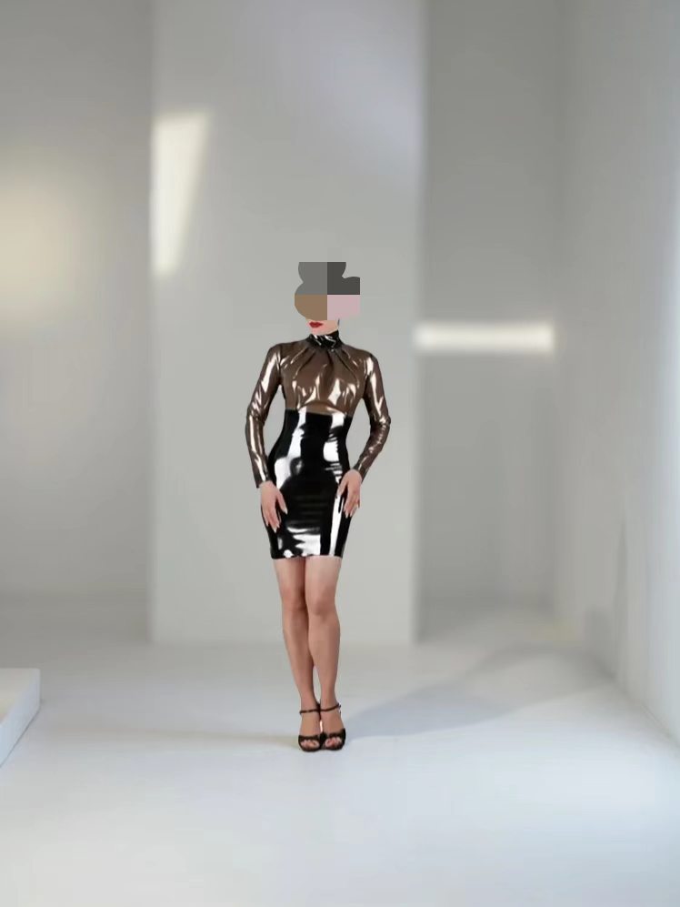 Handmade Black Natural Latex P – Bodycon Dress Women recenzja i cena