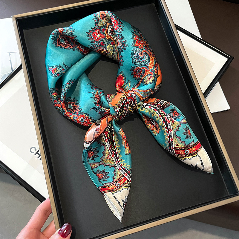 100% Real Silk Square Scarf Wo – Women Fashion Necktie recenzja i cena