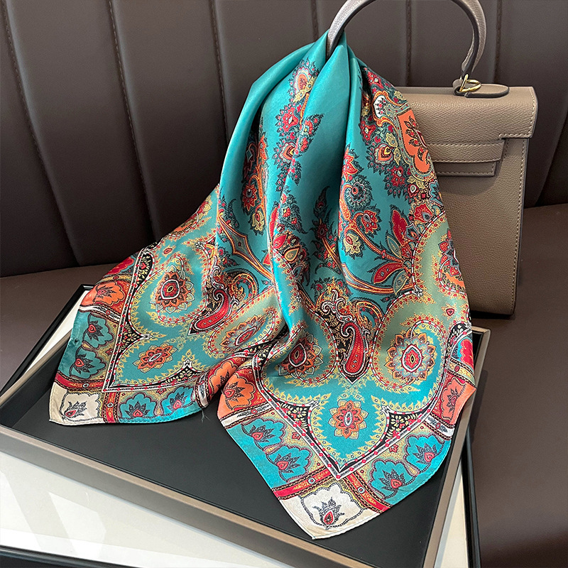 100% Real Silk Square Scarf Wo – Women Fashion Necktie recenzja i cena