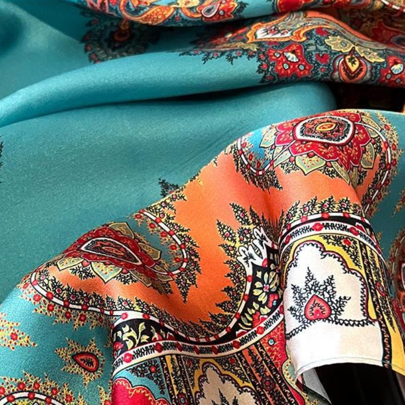 100% Real Silk Square Scarf Wo – Women Fashion Necktie recenzja i cena