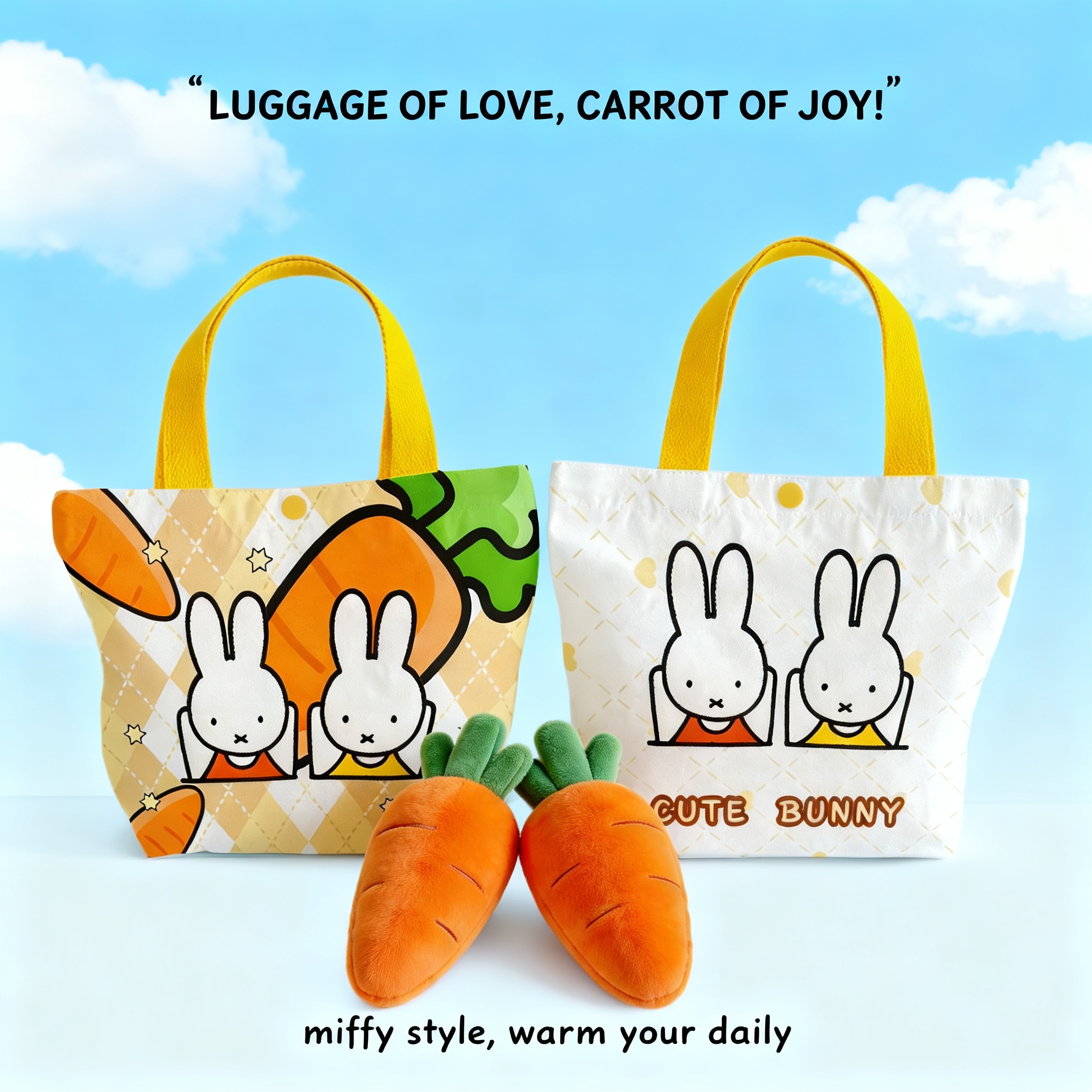 Creative Cartoon Miffy Rabbit  – Canvas Tote Bag recenzja i cena