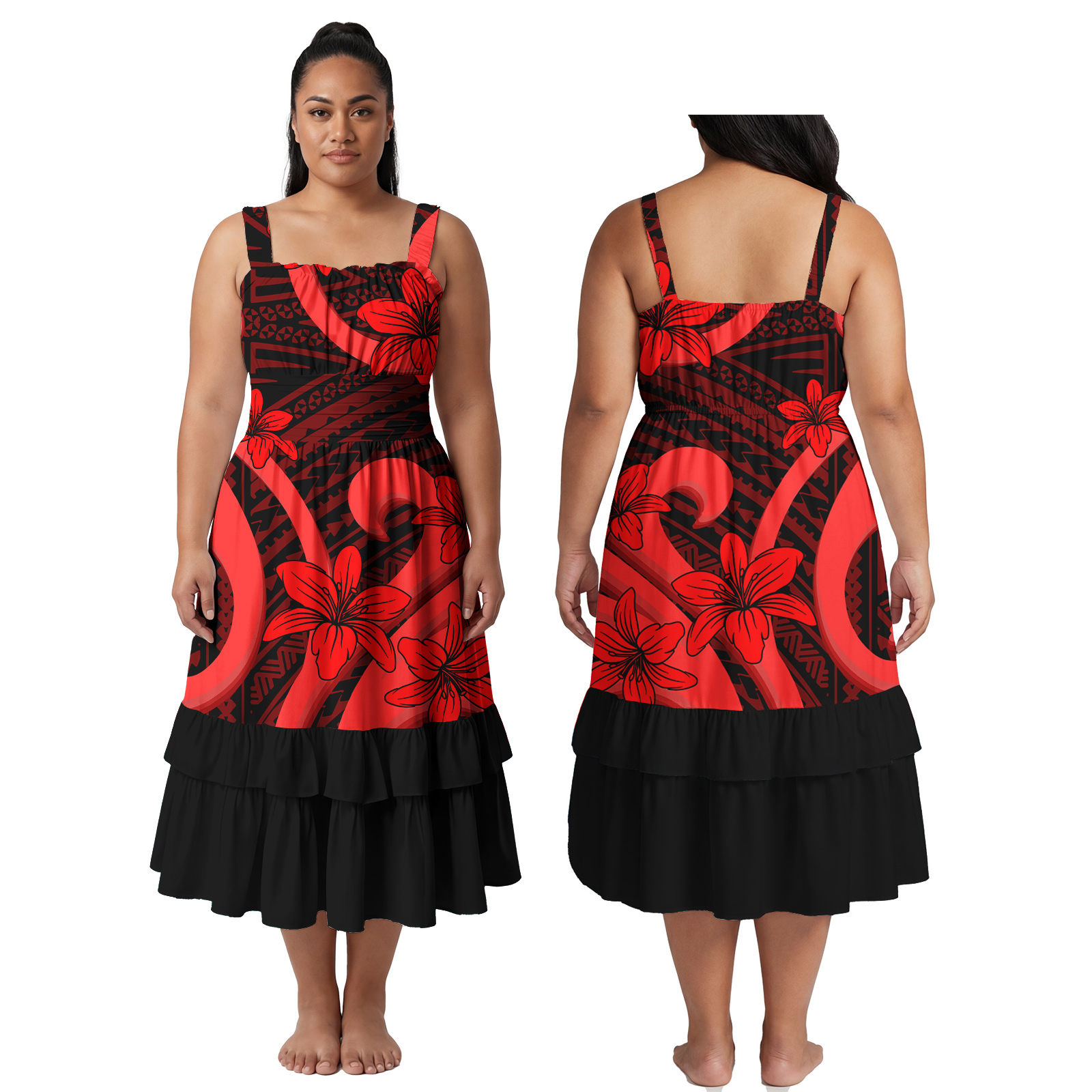 Hibiscus Print Custom Image Wo – Women'S Fashion Dresses Images recenzja i cena