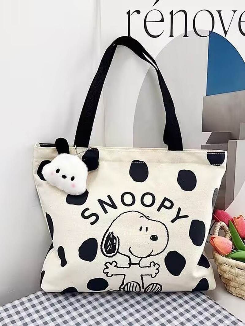 Cartoon Snoopy Canvas Shoulder – Canvas Tote Bag recenzja i cena