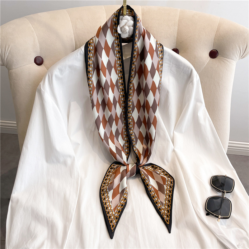 Fashion Print Long Silk Scarf  – Women Fashion Necktie recenzja i cena