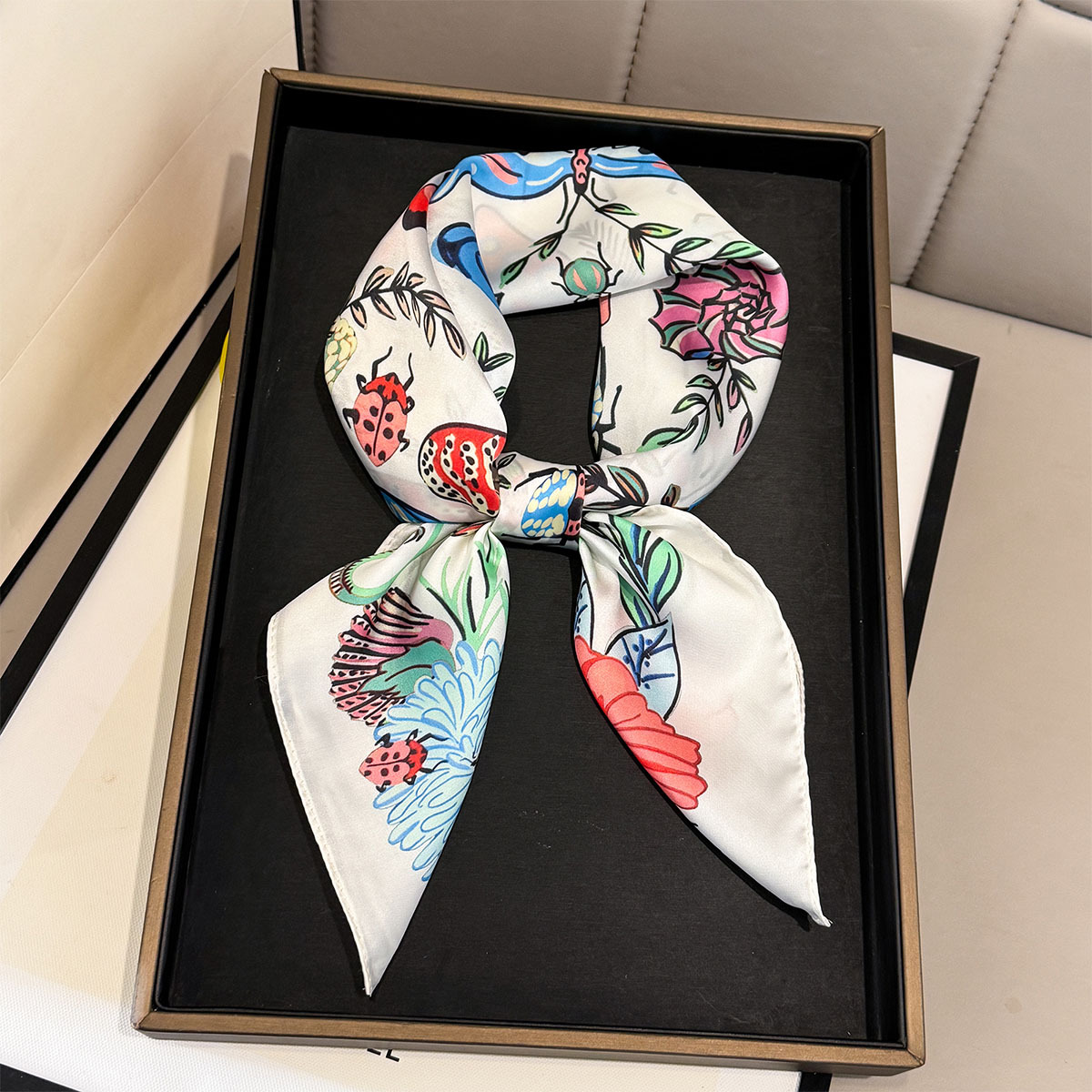 2026 New Butterfly Print Silk  – Women Fashion Necktie recenzja i cena