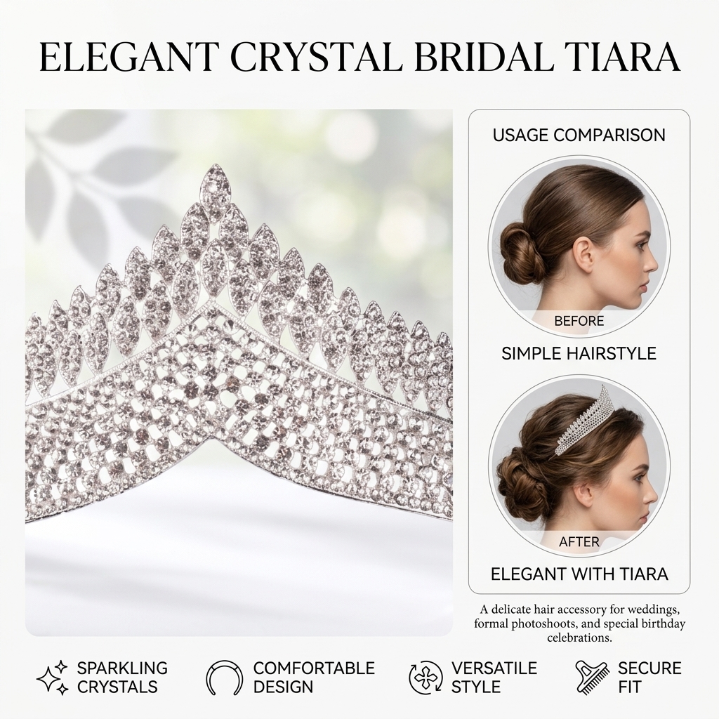 Crystal Tiara-Bridal Hairpiece – Women Fashion Designers recenzja i cena