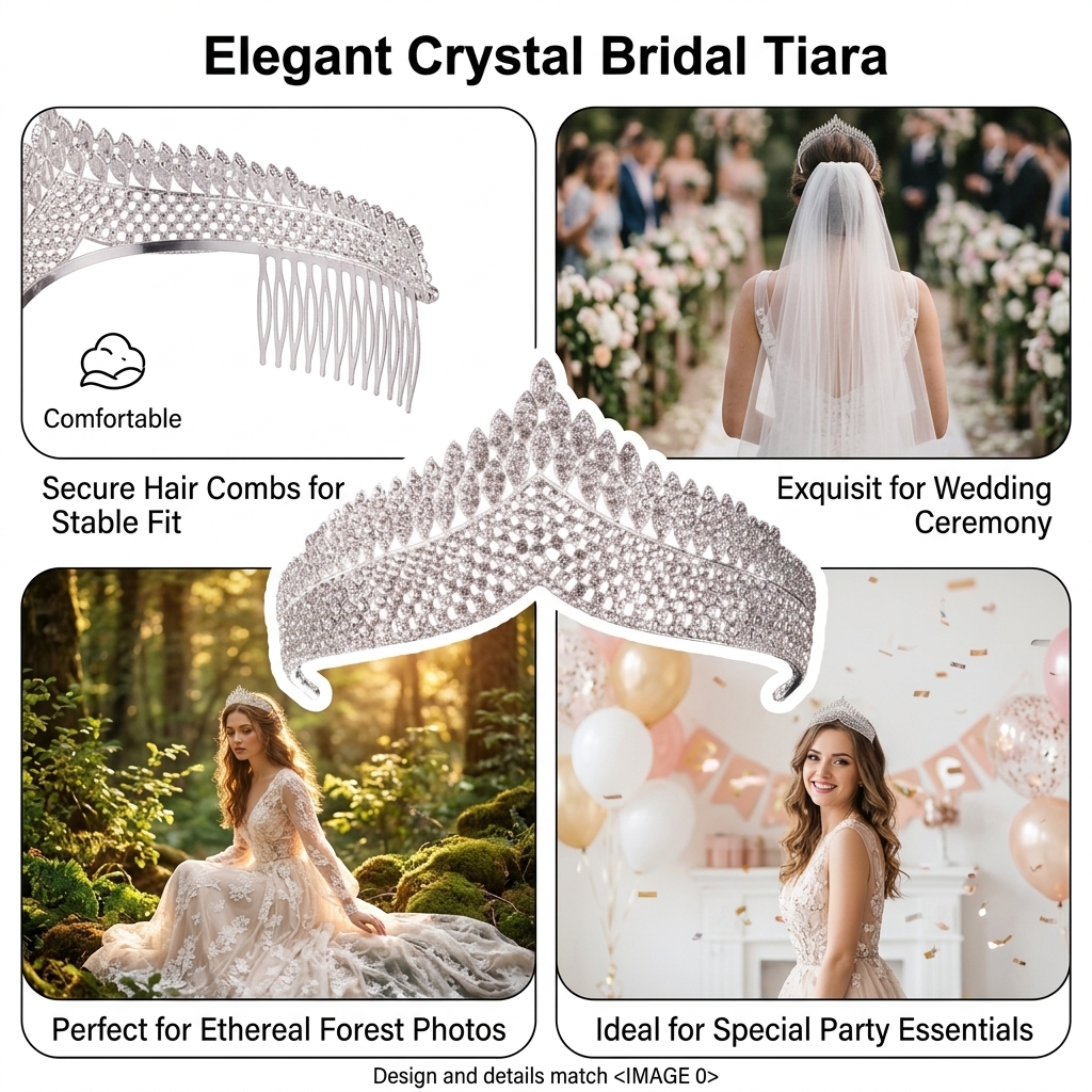 Crystal Tiara-Bridal Hairpiece – Women Fashion Designers recenzja i cena