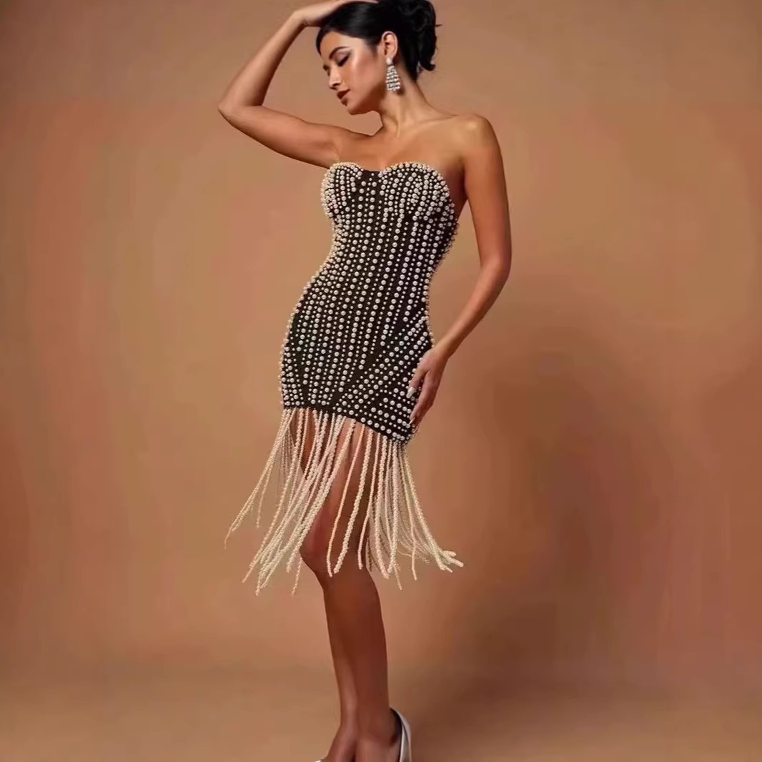 Sexy Strapless Hip-Hugging Sho – Women'S Fashion Dresses Images recenzja i cena