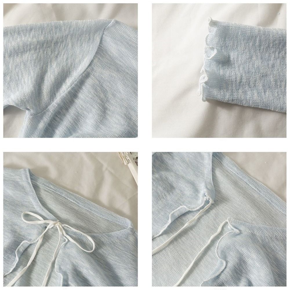 Thin Sunscreen Cardigan Ruffle – Women'S Fashion Knitwear recenzja i cena
