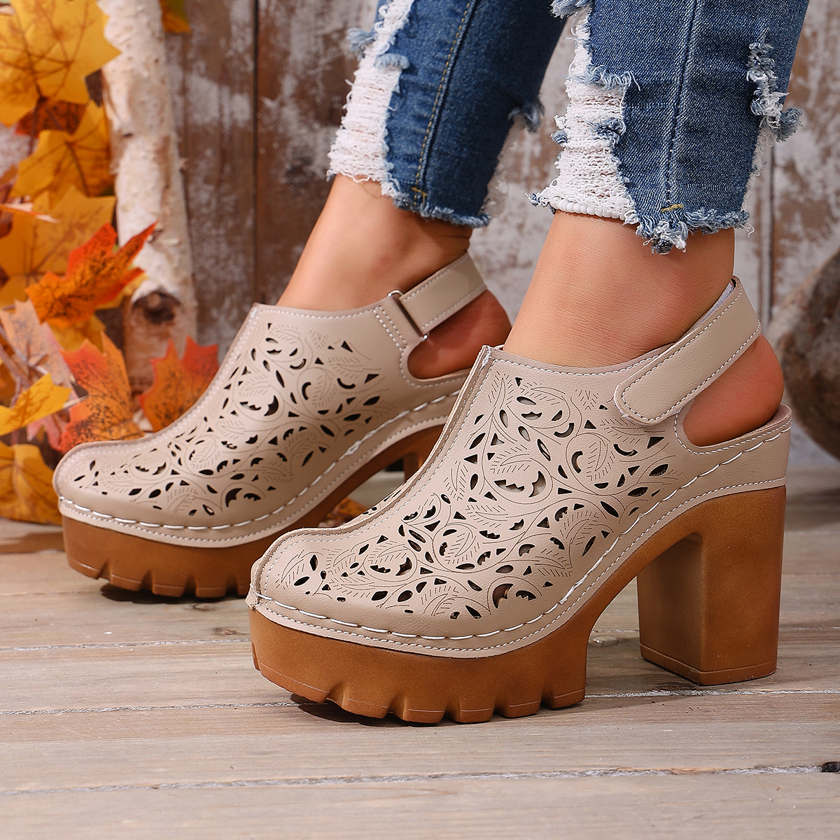 Large Size Women's Thick Heel  – Women Fashion Hats recenzja i cena