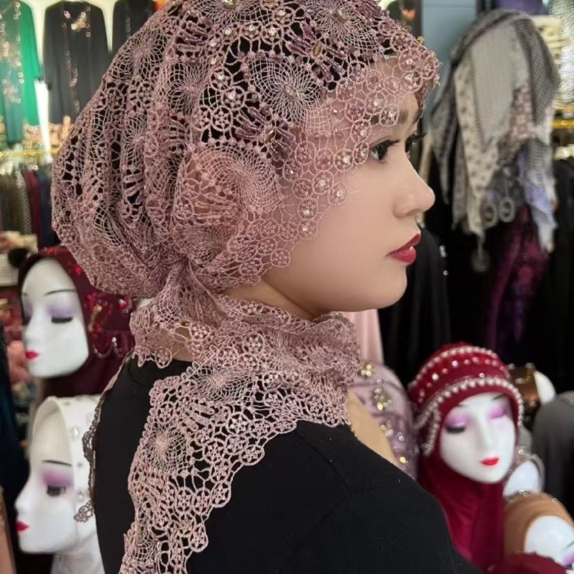 Muslim Hijabs Women Wedding De – Women Fashion Hats recenzja i cena