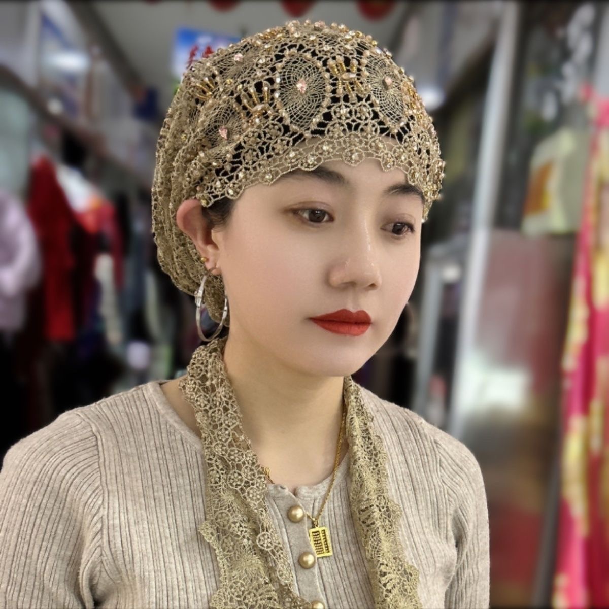 Muslim Hijabs Women Wedding De – Women Fashion Hats recenzja i cena