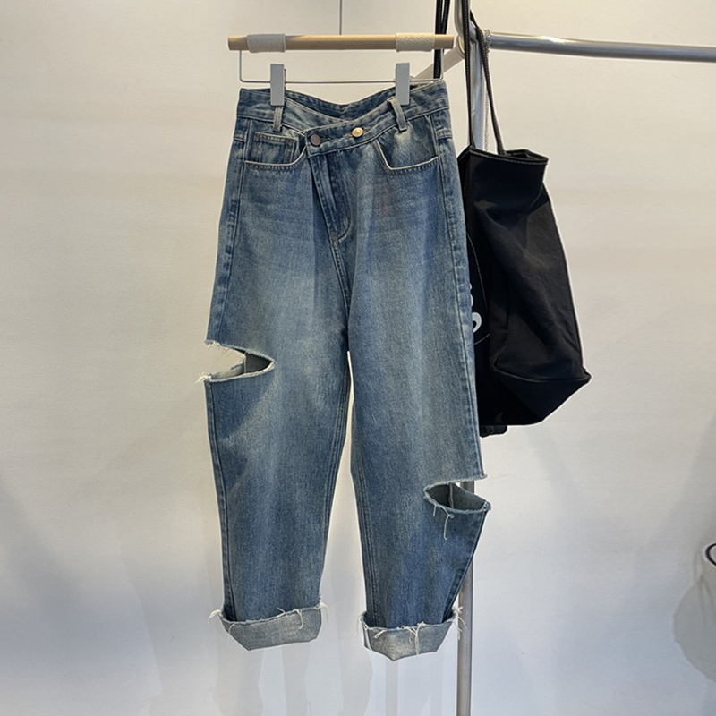 Summer Women Ripped Jeans High – Women'S Fashion Korea recenzja i cena
