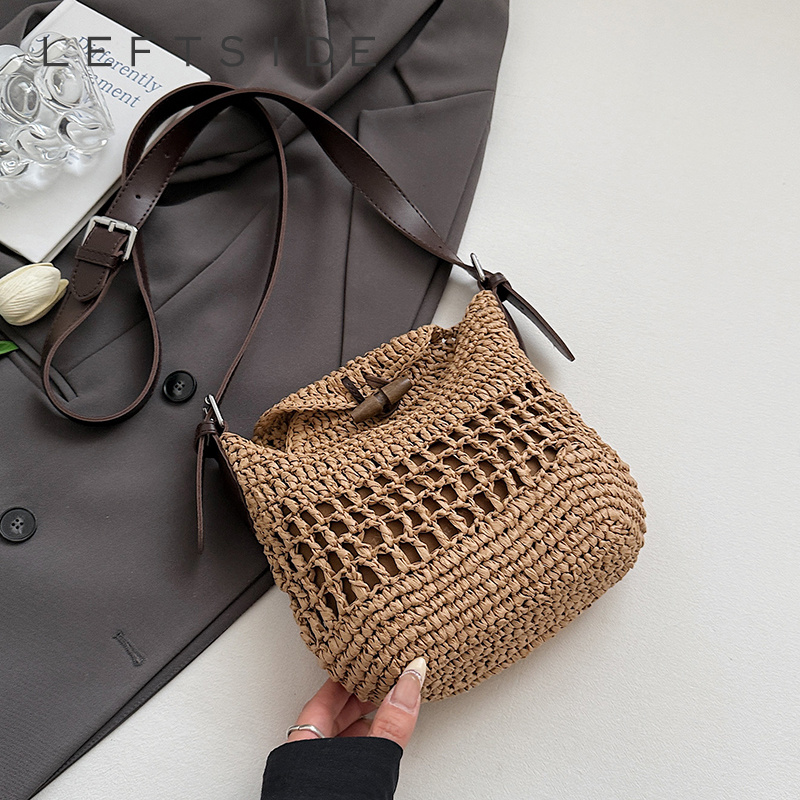 Small Woven Straw Bucket Bag L – Women'S Fashion Trends 2026 Spring Summer recenzja i cena