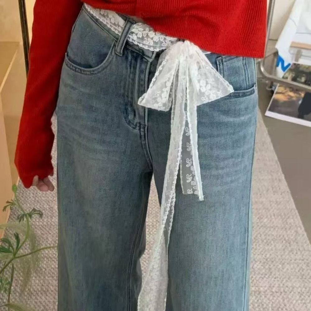 Fashion Y2k Long Lace Waistban – Women'S Fashion Y2K Lace Bow Tie Flounce Sleeve Dress recenzja i cena