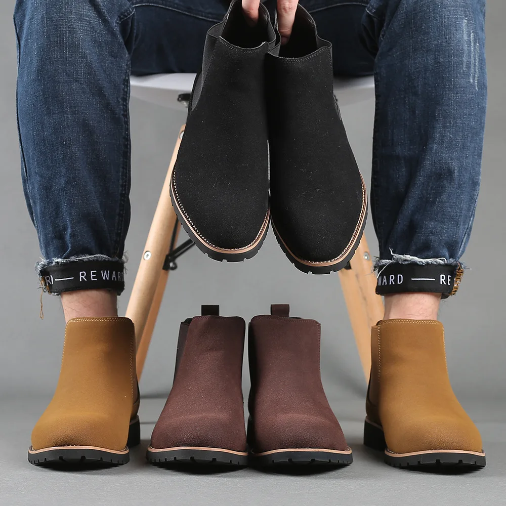 Men Ankle Boots British Style  – Women'S Fashion Business Casual recenzja i cena