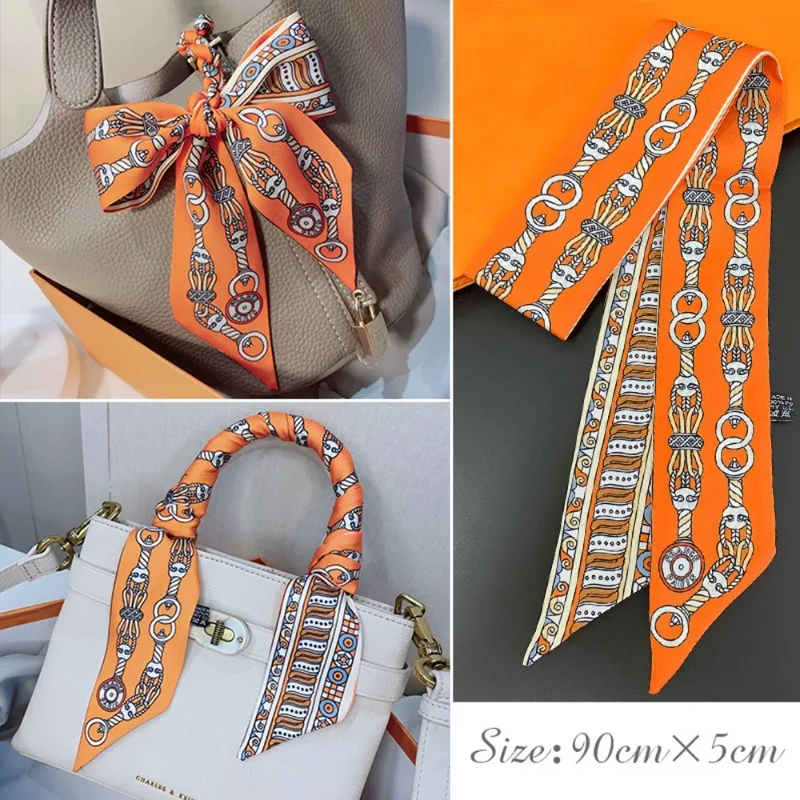 Fashion Skinny Silk Scarf for  – Women Fashion Necktie recenzja i cena