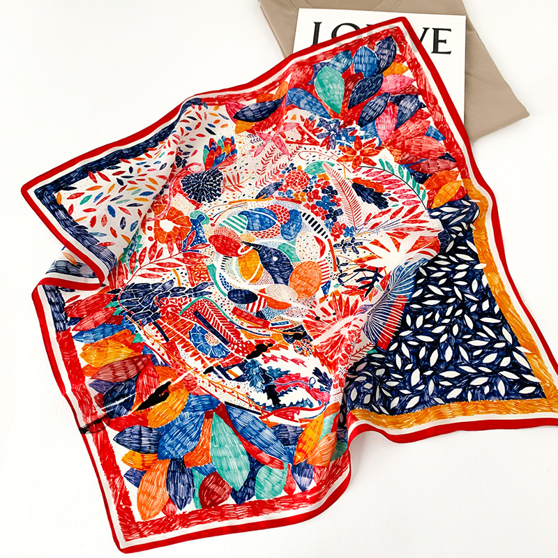 53cm Square Silk Scarf Women N – Women Fashion Necktie recenzja i cena