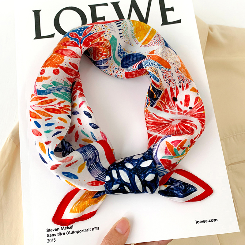 53cm Square Silk Scarf Women N – Women Fashion Necktie recenzja i cena