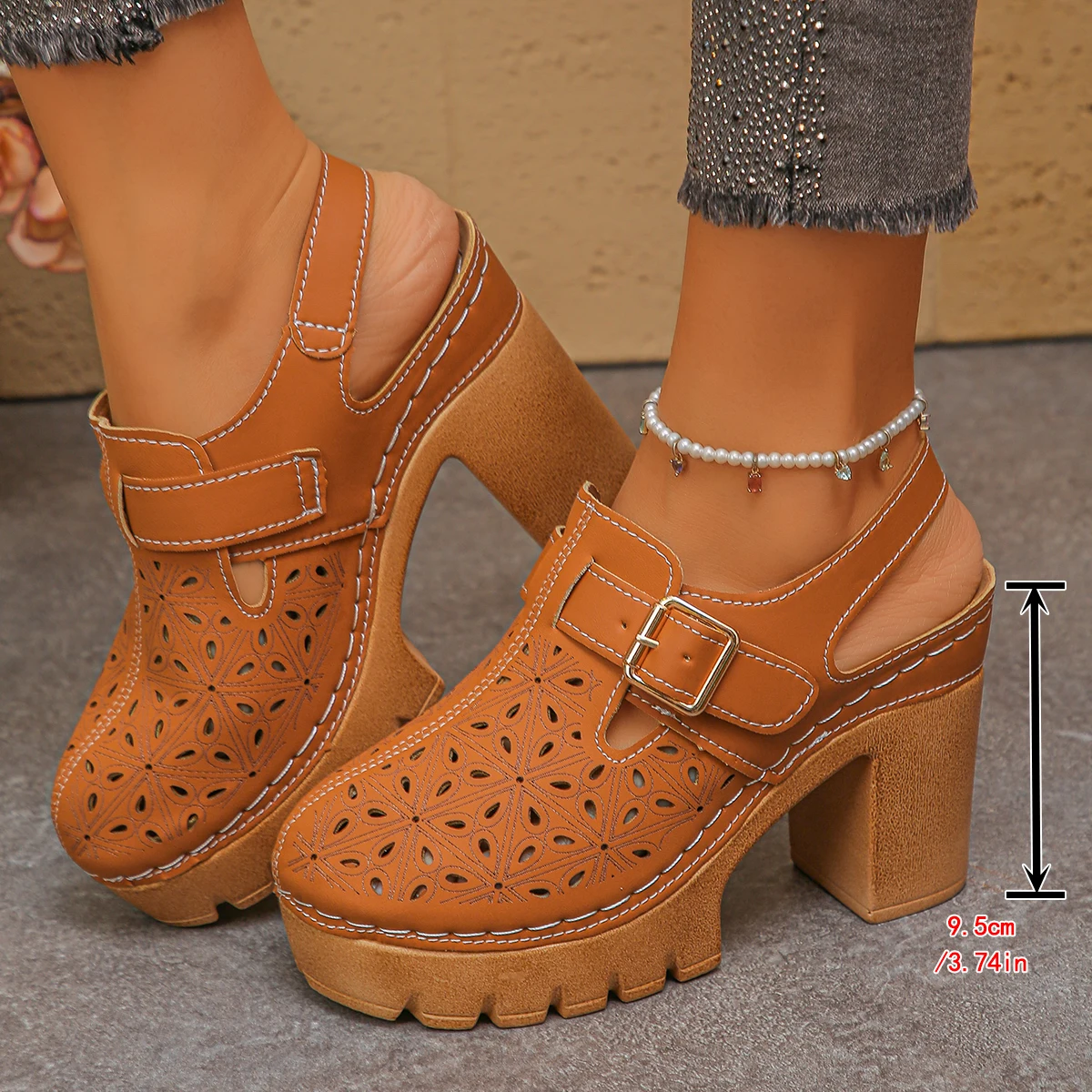 Large Size Women's Thick Heel  – Women Fashion Hats recenzja i cena