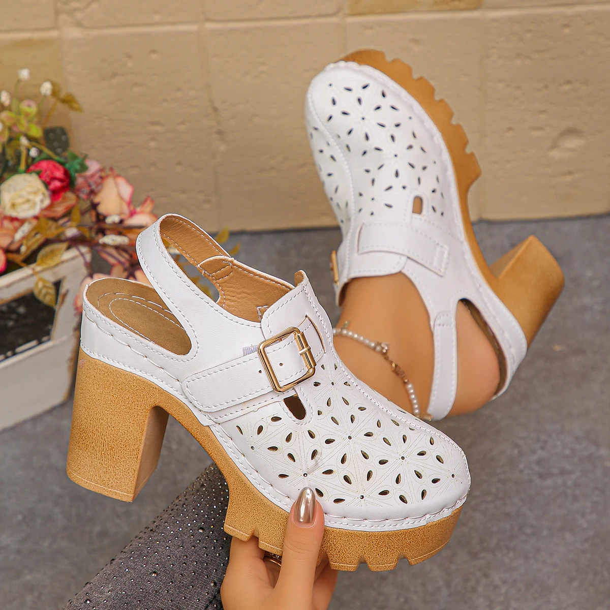 Large Size Women's Thick Heel  – Women Fashion Hats recenzja i cena