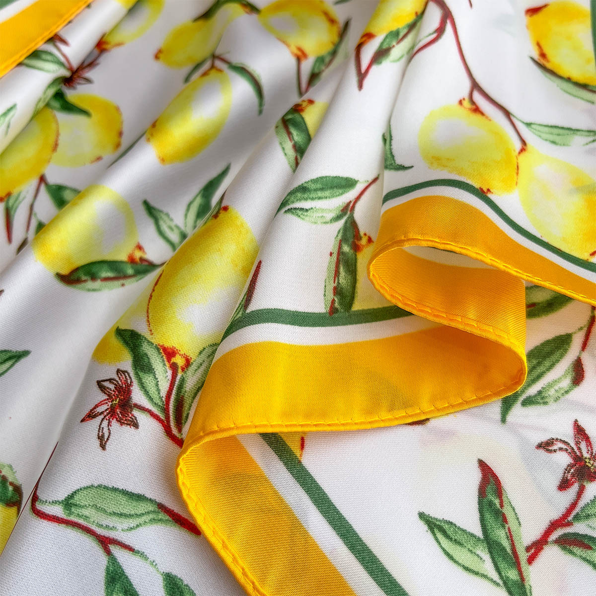 2025 New Yellow Lemon Print Sq – Women Fashion Necktie recenzja i cena