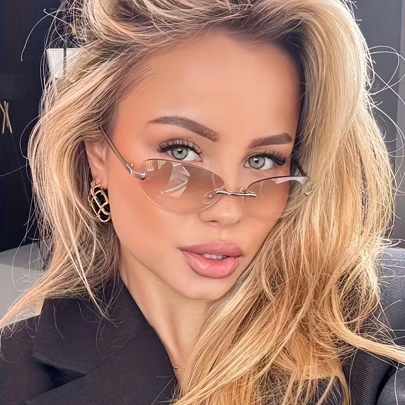 Rimless  Oval Sun Glasses for  – Women'S Fashion Eyewear recenzja i cena
