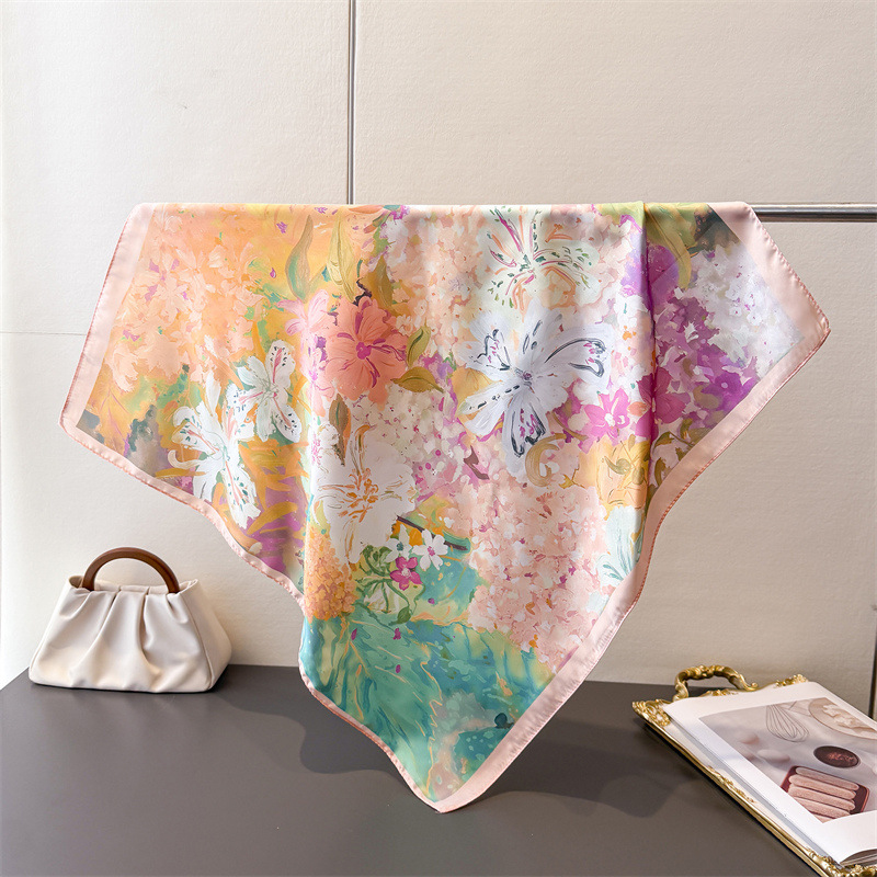 70*70cm Square Silk Scarf for  – Women Fashion Necktie recenzja i cena