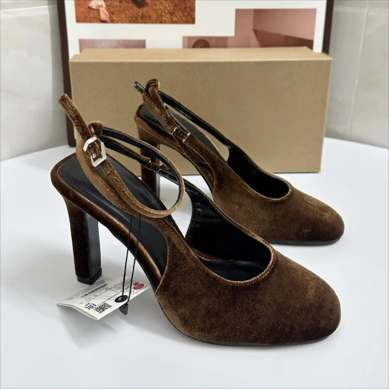 Retro Brown Suede Summer Women – Women'S Fashion Brands recenzja i cena