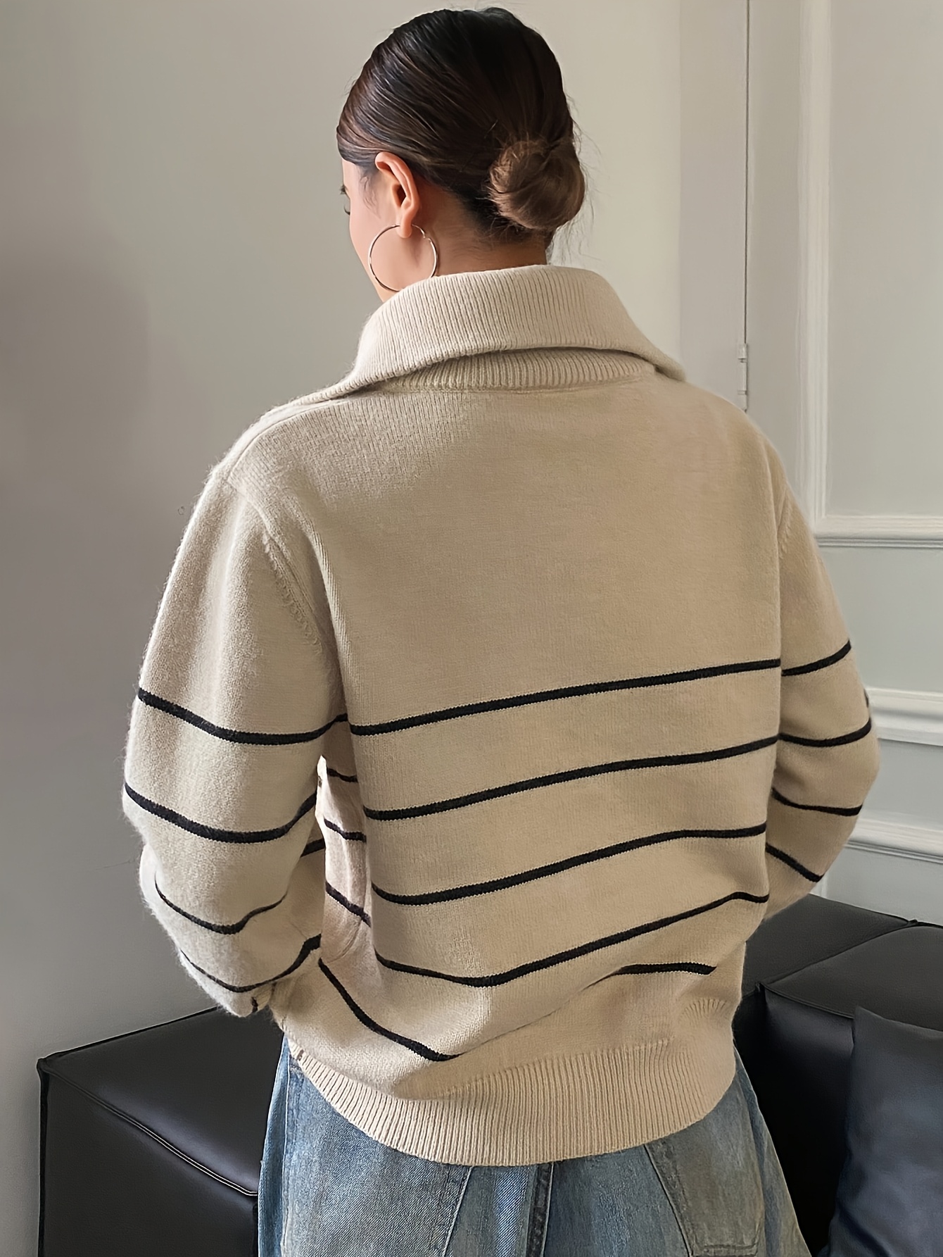 Plus Size Women Striped Cardig – Women'S Fashion Knitwear recenzja i cena