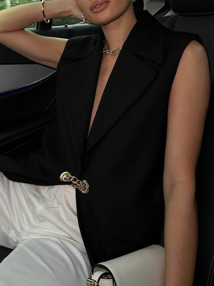 Women's Solid Black Sleeveless – Women'S Fashion Trends 2026 Spring Summer recenzja i cena